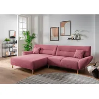 Ecksofa INOSIGN "Drago L-Form", schwarz (brombeere), B:290cm H:81cm T:166cm, 100% Polyester, Sofas, frei im Raum stellbar, inkl. 2 Zierkissen