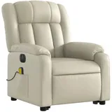 vidaXL Massagesessel mit Aufstehhilfe Elektrisch Kunstleder 92 x 98 x 0 cm Creme
