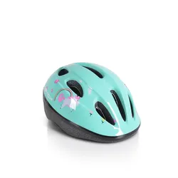 Byox Kinder Schutzhelm Y03 Größe S 48-54 cm einstellbar LED-Beleuchtung 8 Löcher türkis