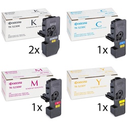 Kyocera Original TK-5230 Toner Sparset/Multipack (2x Schwarz, 1x Gelb, Cyan, Magenta)