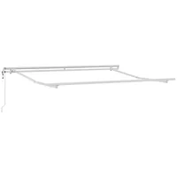 VidaXL Markise Manuell Weiß 3,5 x 2,5 m Metall