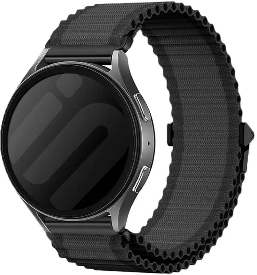 Strap-it Gard Pro Health Smartwatch 2+ Armband Nylon für Gard Pro Health Smartwatch 2+ - Schwarz - Clip Verschluss