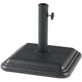 casa.pro Sonnenschirmständer Biccari Beton 35x35x5,5 cm Schwarz Stein, Quadratisch, 35x35 Sonnen- - Sichtschutz, Sonnenschirmständer