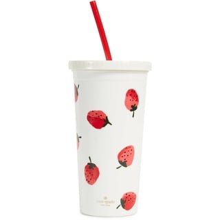 Kate Spade New York tumbler mit stroh, erdbeeren