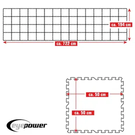 Eyepower Poolunterlage blau 50x50 cm 60er Set