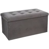 ATMOSPHERA CREATEUR D'INTERIEUR Pouf Faltbar Samt 76 x 37,8 cm Grau