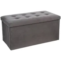 ATMOSPHERA CREATEUR D'INTERIEUR Pouf Faltbar Samt 76 x 37,8 cm Grau