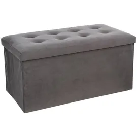 ATMOSPHERA CREATEUR D'INTERIEUR Pouf Faltbar Samt 76 x 37,8 cm Grau