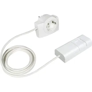 EHMANN 2160x0709 09 Schnurdimmer T21.07 weiß mit Zwischenstecker, Plug&Play, Phasenanschnitt, 230V, 50Hz, Leistung: LED 3-35W, 7-110W/VA
