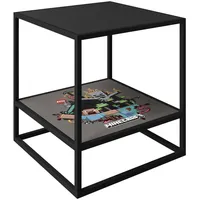 Phoenix Minecraft Beistelltisch - schwarz Metall, Holzwerkstoff, Gaming, 45x48x45