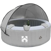 Home Deluxe Splash Ø 208 x 65 cm Grau inkl. Kissen, Getränkehalter und Sonnendach