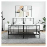 furnicato Nachttisch 40x40x50 cm Hochglanz-Weiß mit Stauraum und Metallfüßen (2-St) weiß