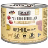 Mac's Katzenfutter Pute, Rind & Heidelbeere, Nassfutter Dosen 6x200g, getreidefrei