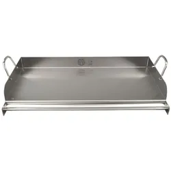 GVK ECO Edelstahl Grillplatte 50cm Grillaufsatz Grillpfanne Pizzaplatte