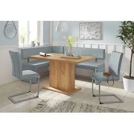OTTO home Charissa 210 x 90 x 140 cm Strukturstoff langer Schenkel rechts hellblau