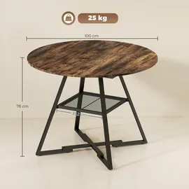 Homcom Küchentisch Ø 100 cm braun