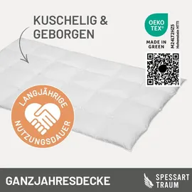 SPESSARTTRAUM Warme Ganzjahres-Daunendecke RUBIN in Weiß