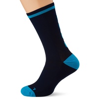hummel Unisex Elite Indoor Sock Low Pa Sock, BLACK IRIS/ATOMIC BLUE, 43-45