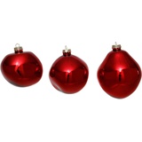 Leonique Weihnachtsbaumkugel »Birdelle glänzend, Weihnachtsdeko, Christbaumschmuck, Christbaumkugeln«, (Set, 3 St.), rot
