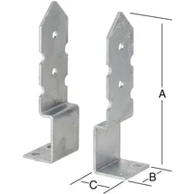 Vormann Universal-Stützenschuh feuerverzinkt 214 x 60 x 50 mm