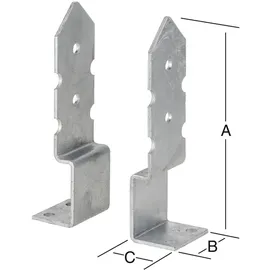 Vormann Universal-Stützenschuh feuerverzinkt 214 x 60 x 50 mm