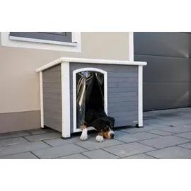 Kerbl Hundehütte Kenny 113 x 77 x 81 cm Holz Grau/Weiß