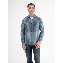 Kariertes Herrenhemd mit Button-down-Kragen - Crispy Blue - XL