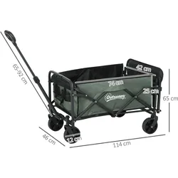 Outsunny - Gartenwagen - 114Lx46Wx92Hcm - Grün