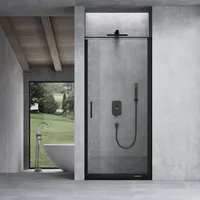 SoGood Teramo36 Nischentür Drehtür 90 x 195 cm schwarz Klarglas