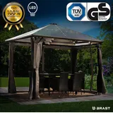 Brast Alu-Pavillon Summerdream 3 x 3 m grau inkl. LEDs