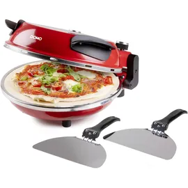 DOMO Elektrischer Pizzaofen Pizzabäcker rot