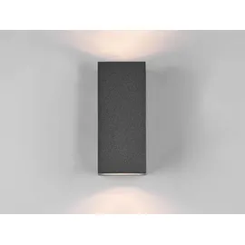 meineWunschleuchte Außenwandleuchte LED spritzwassergeschützt 15 cm 1er Set anthrazit