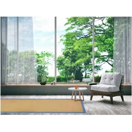 carpetfine Sisalteppich CARPETFINE "Sisal , auch als Läufer erhältlich", blau, B:60cm H:5mm L:180cm, Sisal, Teppiche, Sisalteppich, mit farbiger Bordüre, Anti Rutsch Rückseite, viele Größen, Wohnzimmer