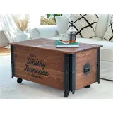 Uncle Joe ́s Truhentisch Whisky XL Couchtisch Vintage Optik mit Rollen - 2 Jahre Gewährleistung - mind. 14 Tage Rückgaberecht