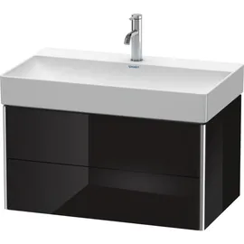 Duravit XSquare Waschtisch-Unterschrank XS416204040, 78,4x39,7x46cm, 2 Schubkästen, Schwarz Hochglanz