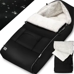 Babyfußsack Schwarz gefüttert Kinderwagen geeignet