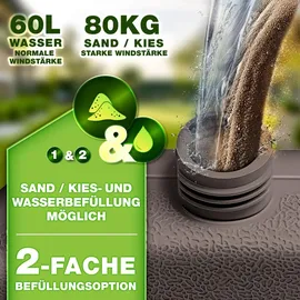 tillvex Schirmständer Kunststoff 60 Liter Braun