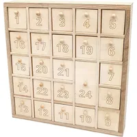 Kalender Advent IN Holz 25,9 x 25,9 X 4,5 CM