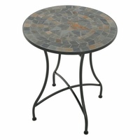 Raburg Gartentisch Mosaiktisch Mayla, verschiedene Farben & Designs, 60 cm Ø, 72 cm hoch (rund), Metallgestell in Schwarz, liebevolle Handarbeit, kompakt, 1-4 Personen blau|bunt|grau