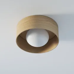 Stilvolle Deckenleuchte Kobe aus Holz - Nussbaum Hell-Nussbaum Hell