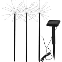 StarTrading LED Solar Gartenleuchte FEUERWERK 3 Spieße warmweiße LED