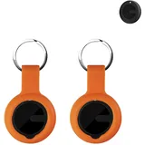 Schutzhülle für MiLi Air Tracker Tag Silikon Schlüsselanhänger – langlebige und stilvolle Abdeckung, wasserdicht, sturzsicher, Hunde, Katzen, Orange, 2 Stück