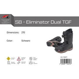 F2 Herren Snowboard Softboots - Eliminator Dual TGF Gr. 42 (MP 27,0) Schwarz