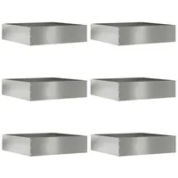 vidaXL Raseneinfassung 50 x 50 x 13 cm 6 Stück Silber