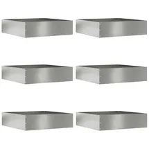 vidaXL Raseneinfassung 50 x 50 x 13 cm 6 Stück Silber