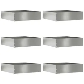 vidaXL Raseneinfassung 50 x 50 x 13 cm 6 Stück Silber