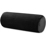 Totsy Baby Nackenrolle mit Bezug Yoga Bolster Knierolle Lagerungsrolle Velvet 40x15 cm - Nackenkissen Kissenrolle Yogabolster Kniekissen Zierkissen und kleines Kissen Lange Rolle Schwarz