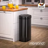 monzana Sensor Mülleimer Edelstahl Schwarz 50L