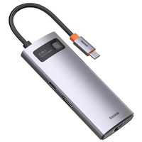 Baseus Metal Gleam Series USB-C to 3x USB 3.2 Gen 1 (3.1 Gen 1) Type-C Grau