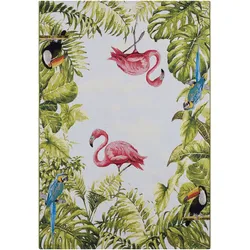 Outdoorteppich HANSE HOME "Tropical Birds", bunt, B:200cm H:3mm L:285cm, Polyester, Polypropylen (PP), Teppiche, In-& Outdoor, Teppich, Wetterfest, Balkon, Garten, Wohnzimmer, Floral